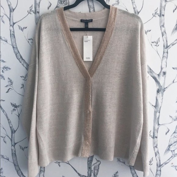 Eileen Fisher Organic Linen Blend V-Neck Cardigan - Picture 6 of 6